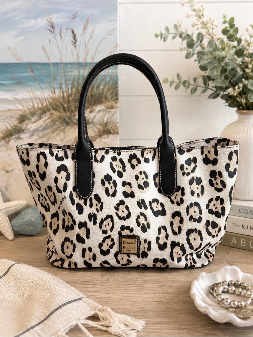 DOONEY & BOURKE ANIMAL PRINT TOP HANDLE BAG PURSE CROSSBODY EFFORTLESS CHIC